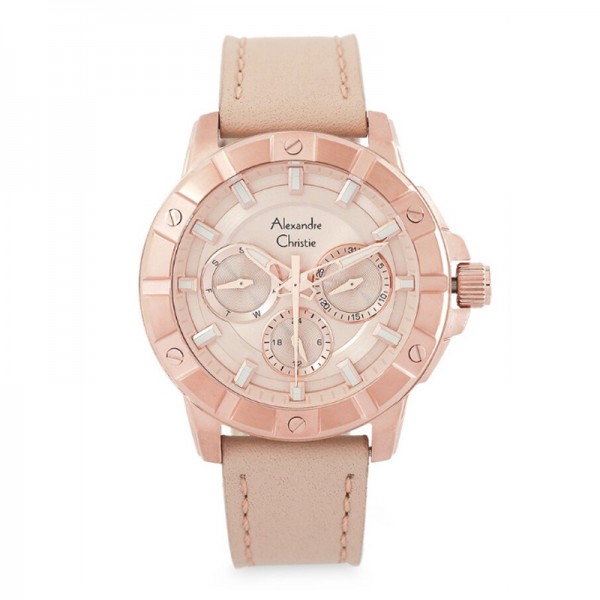 Alexandre Christie AC 6609 Rosegold Pink Leather BFLRGPN